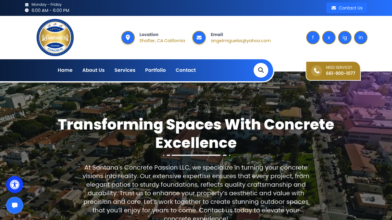 Santana's Concrete Passion professional concrete services