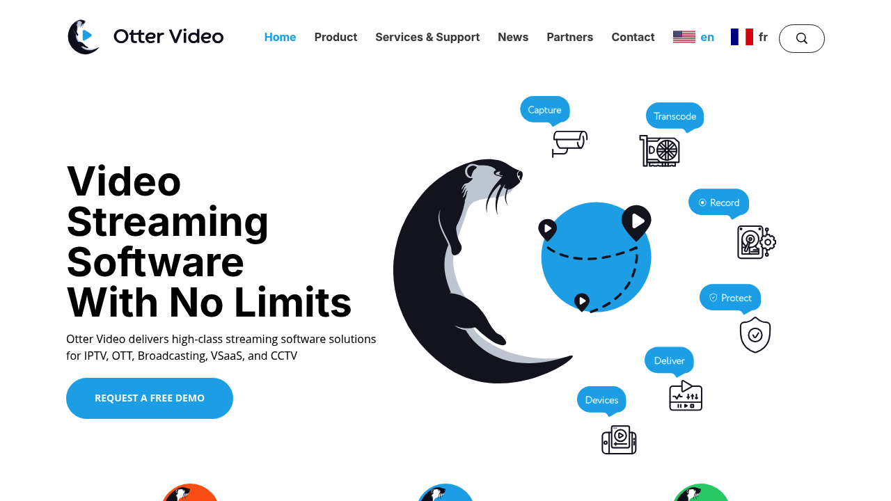 Desktop screenshot of Otter Video web interface