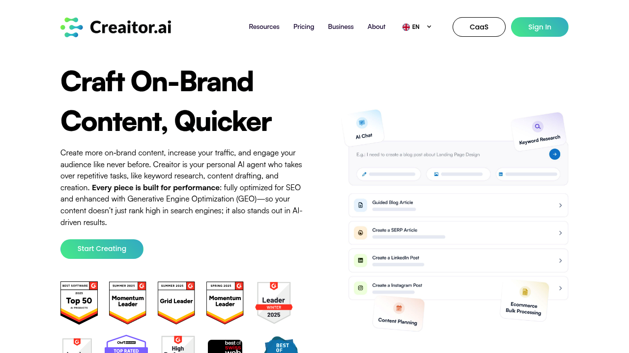 Creaitor AI - The AI-Driven Content and SEO Enhancement Platform