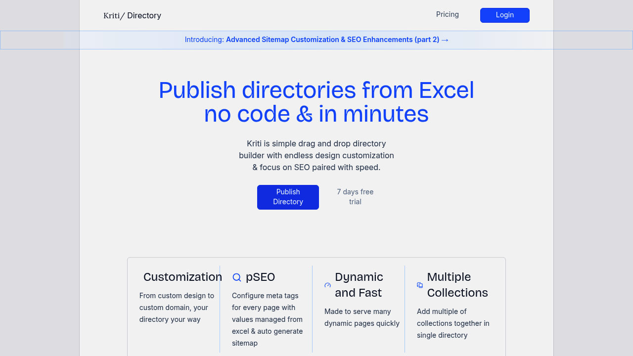 Kriti directory platform