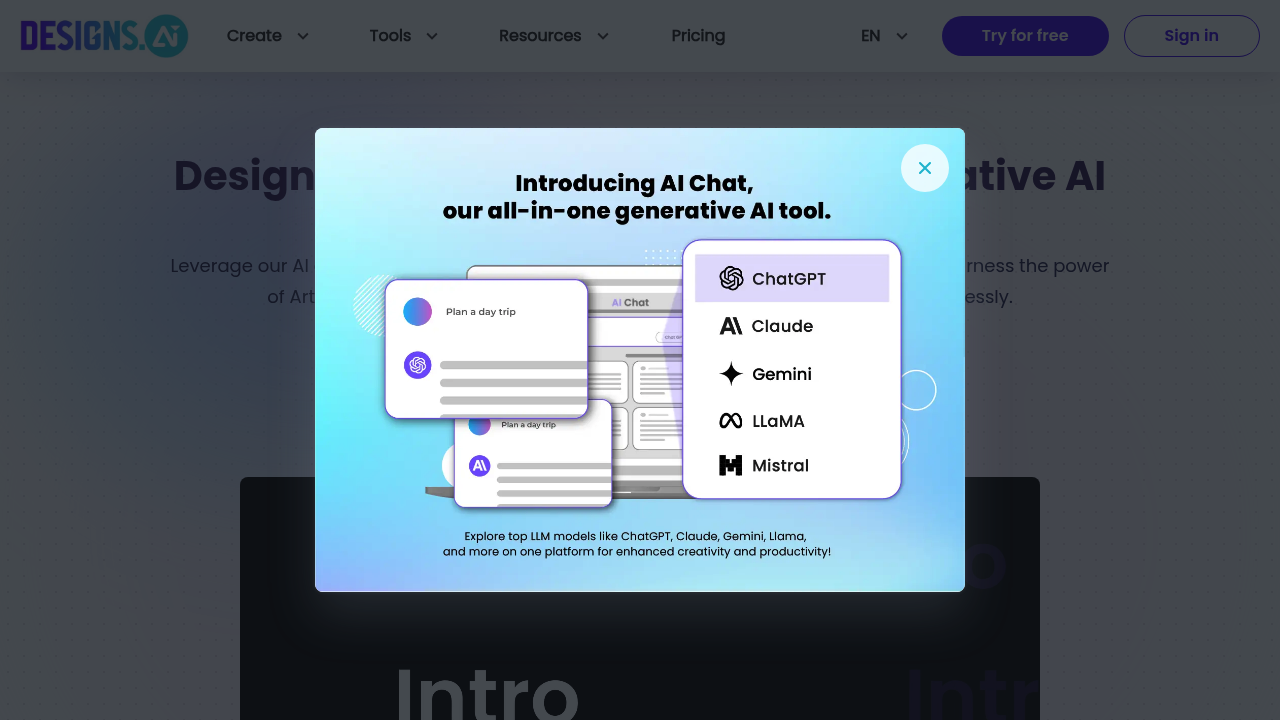 Designs AI | Free Online Logo, Image, AI Chat Videos & Voice Generator