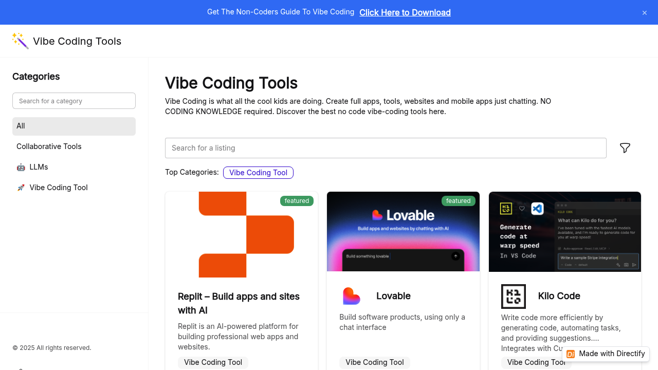 Vibe Coding Tools